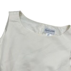 Pendleton 14 Lined Ivory Shell Silk Cotton Floral‎ Embroidered Zipper Back